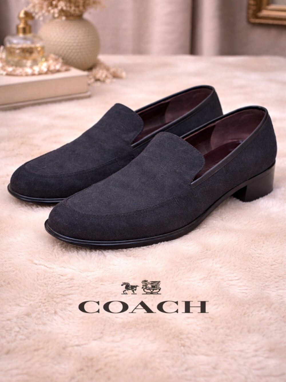 Coach Vintage Gray Slip-On Loafers Size 8 Preppy Academia Business Casual Shoe